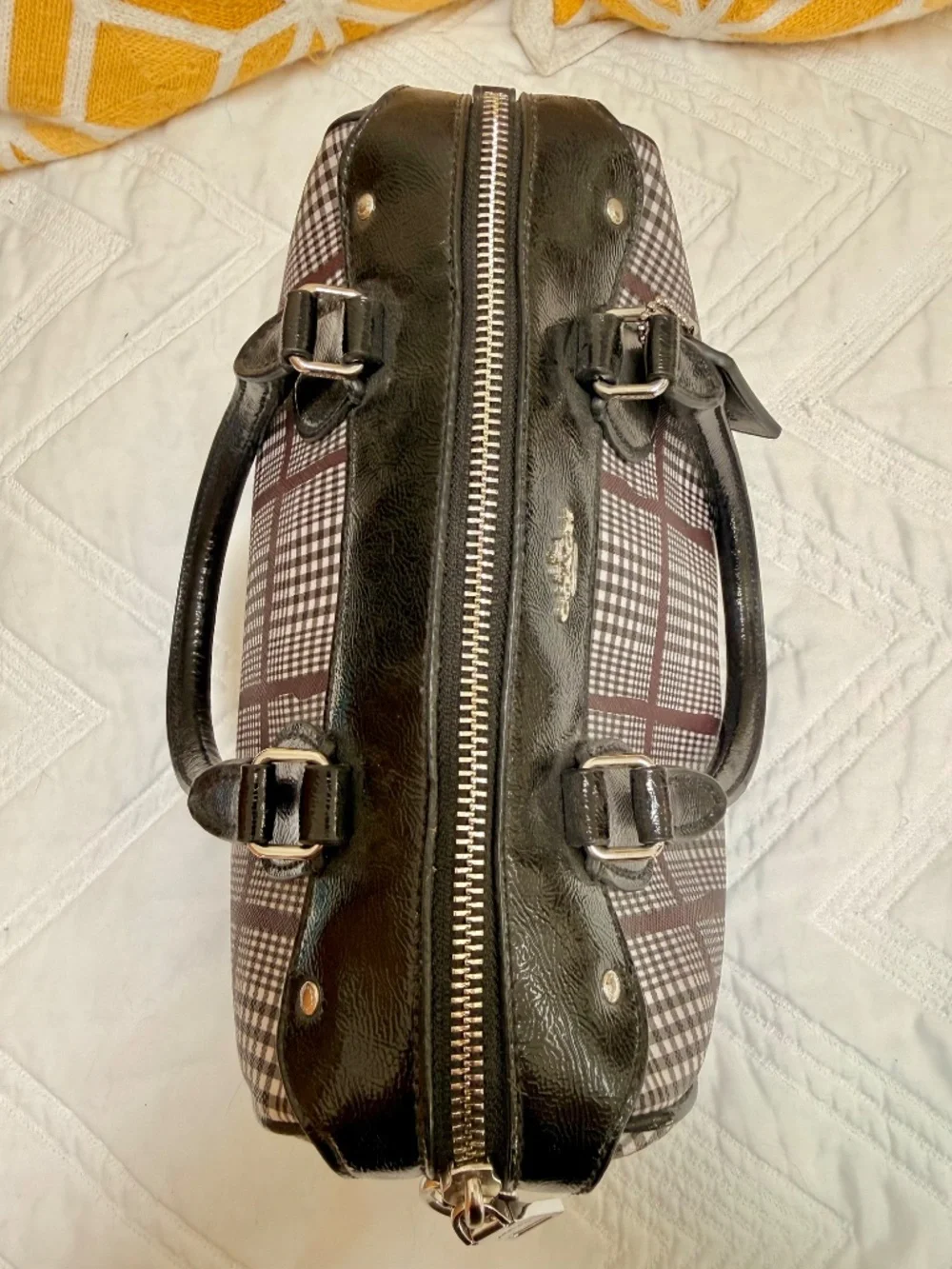 Coach Mini Bennett Satchel in Plaid Gingham Pattern
